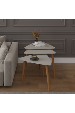 3 Lü Üçgen Zigon Sehpa Ahşap Ayaklı-sehpa02-kül Gri