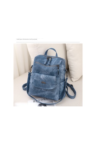 Çanta Büyük Kapasiteli Kadın Sırt Çantası Omuz Çantası Kadın mavi