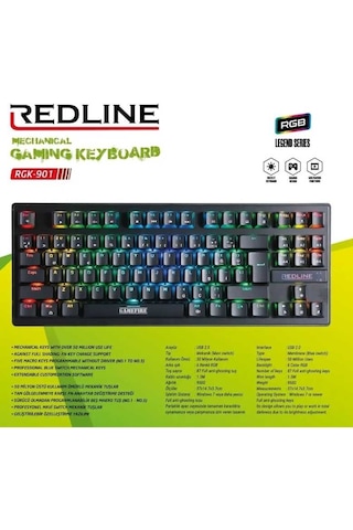 Redline RGK-901 RGB Oyuncu Klavye