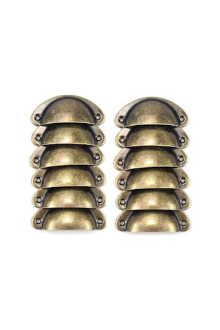 Xspring Vintage Dolap Kulpu, 12 Adet Dayanıklı Ve Sağlam Dolaplar Ve Çekmeceler İçin Bronz Vintaj Mobilya Kapı Çekmece Kolu, Raflar Ve Gardırop İçin Vida İle Birlikte Açık Kahverengi