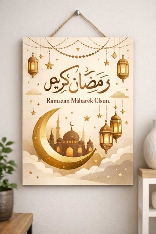 Hoş Geldin Ramazan Mübarek Olsun Dekota Levha 25x35 Cm Dekota