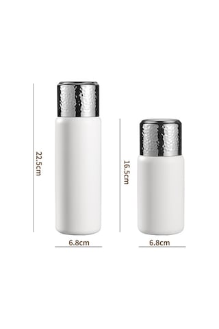 316 Paslanmaz Çelik Çay Filtreli Dövülmüş Kapaklı Termos Kahve Fincanı, Boyut: 430ml Siyah