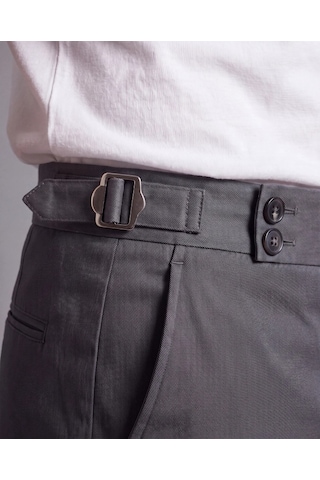DefyModa Erkek Toka Detaylı Kumaş Pantolon Antrasit
