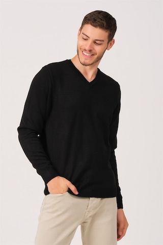 V0036 Dewberry Erkek V-neck Kazak-siyah Siyah