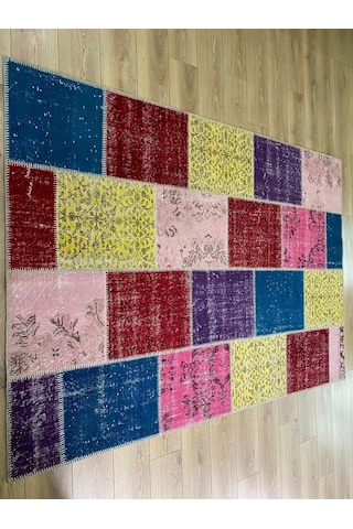 Çam Halı Pw726 Multi El Dokuma Patchwork Yün Halı - 170x240