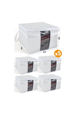 5 Adet - Pencereli Kazak Kıyafet Hurcu 45 X 40 X 30 Cm Renkli