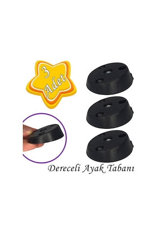 3 Adet Dereceli Ayak Tabanı Siyah Mobilya Masa Sehpa Ayağı Bağlantı Aparatı Açılı Plastik