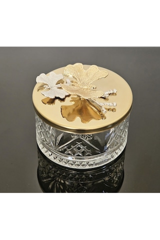 Atabey Home Collection Şekerlik 1 Adet Gold Kapakli Kelebek Detayli Çerezlik & Sunumluk