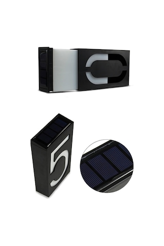 Sones 0.36w Güneş Enerjili Duvar Montajı 6 Led Aydınlatma Kapı Plakası Lambası Ev Numarası Veranda Işıkları Güneş Paneli İle 2