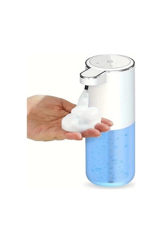 Techbloom 12.85oz Otomatik Sensörlü Beyaz Şeffaf Şişe Köpük Tip El Sabun Dispanseri - Duvara Monte, Şarj Edilebilir, Modern Siyah Tasarım 11.8x5cm Çift Kişilik