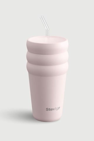Stevig 3 Bubble Two-cap Straw Tumbler Çelik Termos 600 Ml Soft Quartz St-248 Pembe