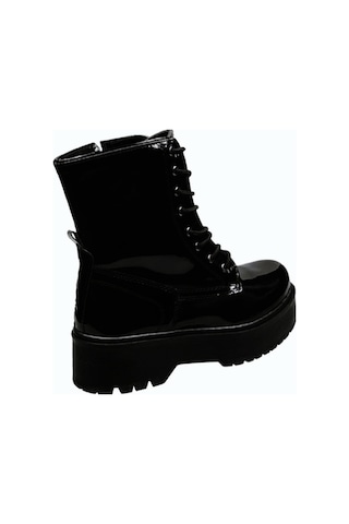 M.p. 232-1425 Zn Kadın Siyah Rugan Yüksek Taban Bot-siyah Siyah