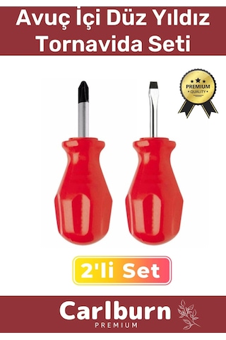 Premium Dayanıklı Hafif Taşınabilir Sağlam Ergonomik Vidalama Avuç İçi Düz Yıldız 2'li Tornavida Set