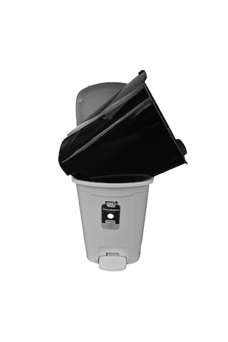 Polytime Pedallı Basmalı Çöp Kutusu Kovası/çıkarılabilir İç Kovalı/gri / 22 Litre / 42x30x30 Cm Genel