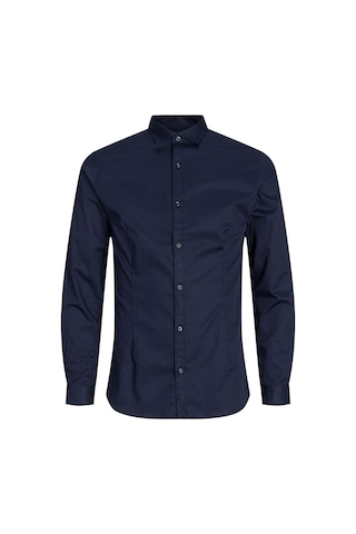 Jack & Jones Erkek Parma Premium Uzun Kollu Lacivert Gömlek-12097662 Lacivert