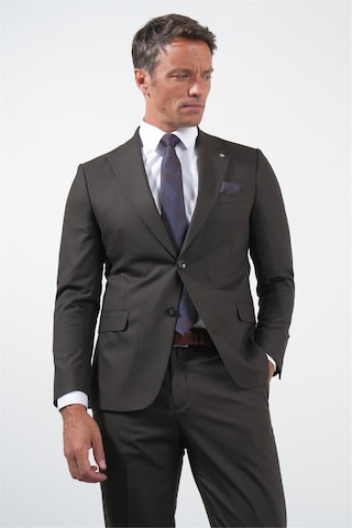 İmza Kahverengi Kırlangıç Yaka 6 Drop Slim Fit Tam Astar Esnek Takım Elbise 1001260169