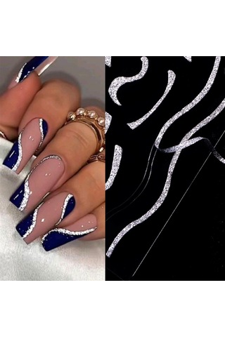 3d Reflektif Efekt Nail Art Sticker Model -2 55881-2