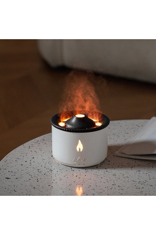 Çeşithane Volkan Efektli Aroma Difüzör Led Işıklı Ultrasonik Hava Nemlendirici 3d Buhar