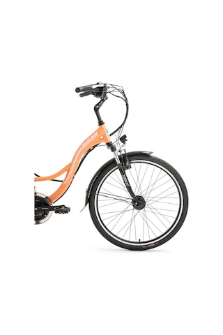 Bisan Florida Elektrikli Bisiklet 43 Cm V 26 Jant 21 Vites Mercan Beyaz Çok Renkli
