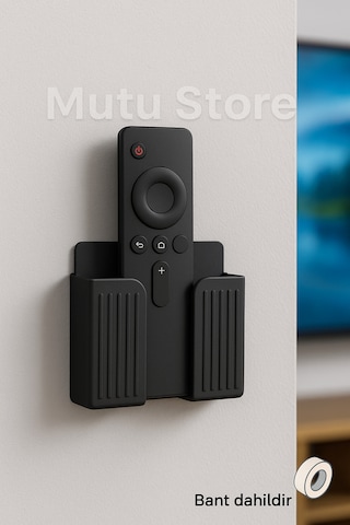 Yapışkanlı Duvara Monte Kumanda Tutucu - Telefon Şarj Standı - Organizer - Düzenleyici