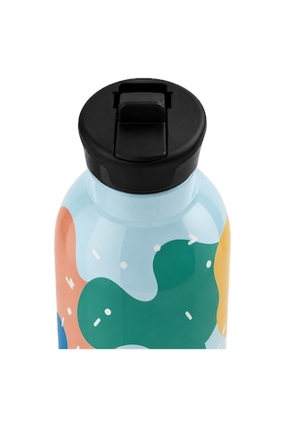 Mamawata Confetti Pipetli Çocuk Termos Matara 470 Ml Paslanmaz Çelik Sızdırmaz Yalıtımlı Suluk Açık Mavi