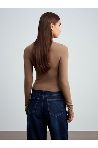 Dilvin 31442 Uzun Kollu Çıtçıtlı Top-vizon Vizon