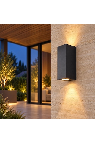Apliken Çift Yönlü Led Duvar Apliği 14w Gu10 Ip65 Alüminyum Dış Mekan Bahçe Cephe Balkon Teras Aydınlatma Antrasit Ral7016 Diğer