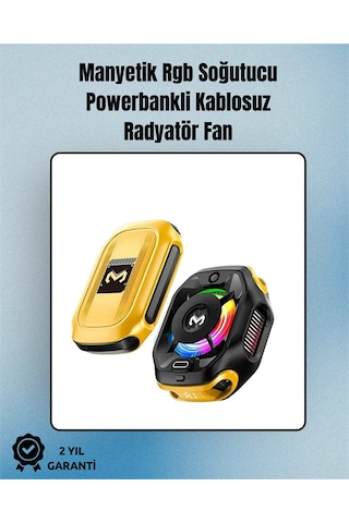 Rgb Işıklı Girdap Fanlı Mobil Soğutucu Manyetik Montaj Type-c Girişli