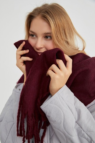 Fullamoda Basic Püsküllü Şal Bordo