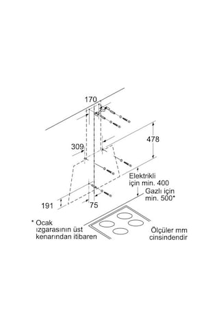 Bosch DWK09M760 Duvar Tipi 90 CM Davlumbaz