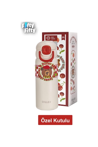 Dıller 600 Ml Tek Kapak Çift Kullanım Pipetli/pipetsiz Taşıma Kulplu Vacum Cup/çelik Termos -ffdıllerd9238 Çok Renkli