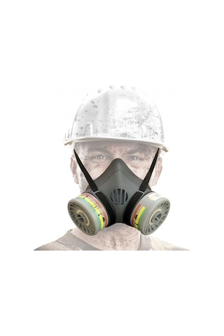 Maxsafety Yym-Set1 Yarım Yüz Solunum Maskesi Çift Filtreli Hazır