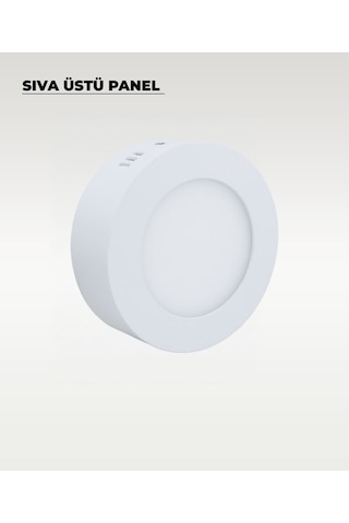 6w Sıva Üstü Yuvarlak Led Panel 3200k Sarı Işık Beyaz