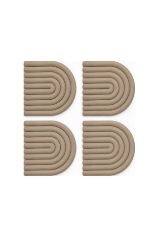 Mını Arch Gökkuşağı %100 Silikon Bardak Altlığı 8 Cm 4'lü Set Bej Çok Renkli