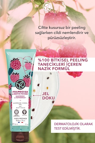Yves Rocher Jel Dokulu Vücut Peelingi-arındırıcı&yumuşatıcı Enerjik Frambuaz Nane -sls,sles İçermez,vegan-150ml