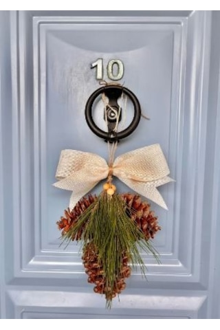 Bukosh 3 Lü Kozalak Ev Dekorasyon Kapı Süsü Krem