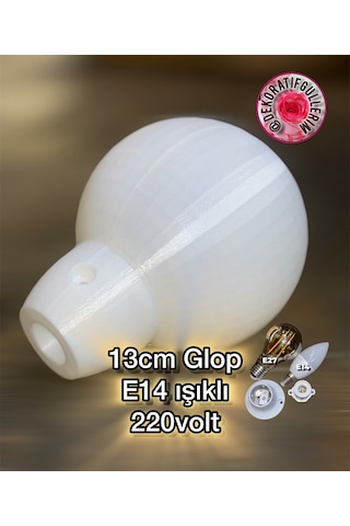 13cm Glop G4 Işıklı 220volt Dekoratif Çiçek İmalatı Pla Organik