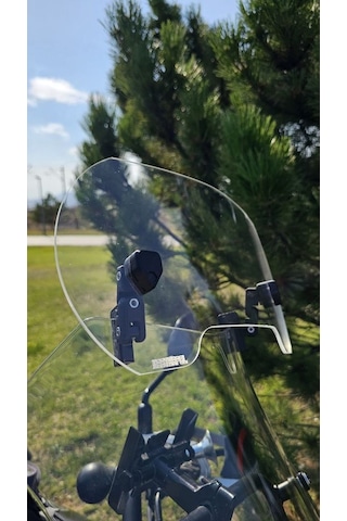 Yamaha Uyumlu Deflektör Rüzgar Saptırıcı Siperlik Şeffaf Motor Camı Cam Uzatma Model 3