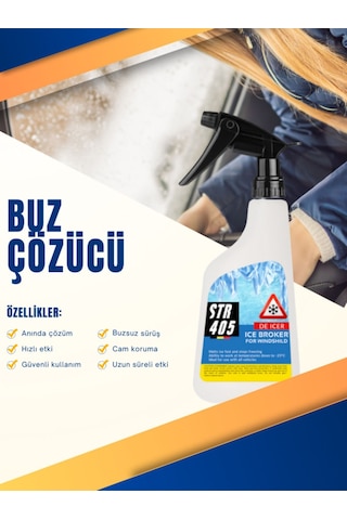 Araç Camı Kış Buz Çözücü Ve Buzlanma Önleyici Görüş Güçlendirici Sprey 500 Ml