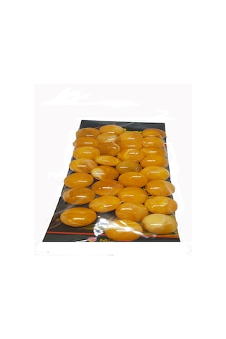 Sazan Dip Yemi Ebruli Sarı Jelibon Boncuk 16 Mm (30 Adet)