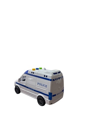Işıklı Sesli Sürtmeli Polis Arabası Beyaz - Mavi