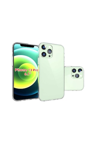 Apple Uyumlu iPhone 13 Pro Kılıf Zore Süper Silikon Kapak Renksiz
