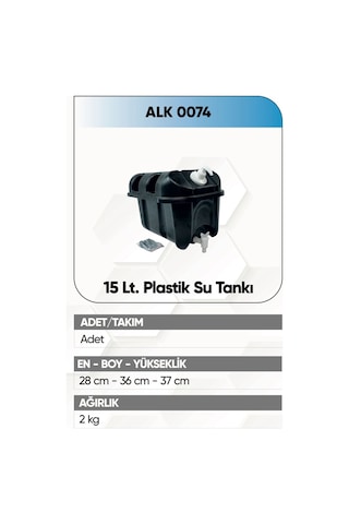 Alkotek Dorse 15 Lt Su Tankı Plastik