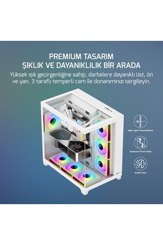 Gamepower Warcry Topglass 4xargb Temperli Cam Atx Beyaz Gaming Akak0gmp0027