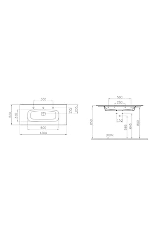 VitrA Metropole Infinit Etajerli Lavabo 120 CM Beyaz M58000018003