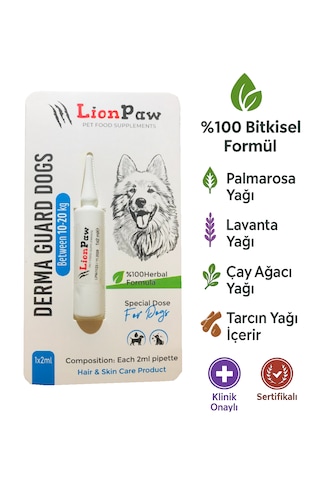10-20 Kg Köpek Dış Parazit Ense Deri Damlası Pire Bit Kene Deri Bakımı Için Bitkisel Damla 5x2 Ml