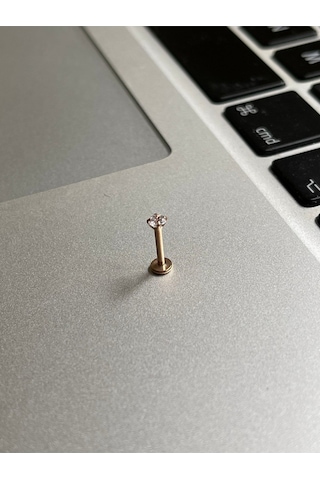 316 Cerrahi Çelik Tragus Helix Kıkırdak Conch Minimal Tek Taş Piercing Rose