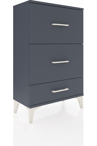 Arges Komodin 3 Çekmeceli 60x30x96 Antrasit-antrasit Antrasit