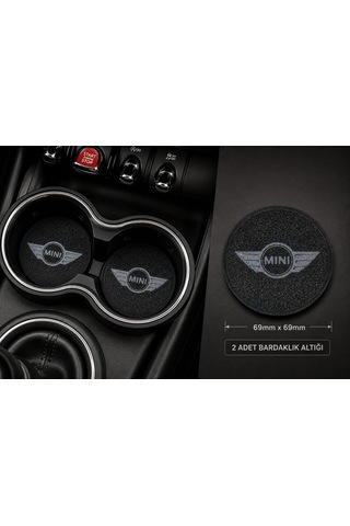 Mini Cooper Araç Bardaklık Altlığı , Mini Cooper Şişe Ve Bardak Altlığı, Mini Cooper Logolu Oto Bard