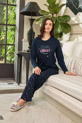 Kadın Aydoğan Pijama Takımı 240617 Lacivert Lacivert